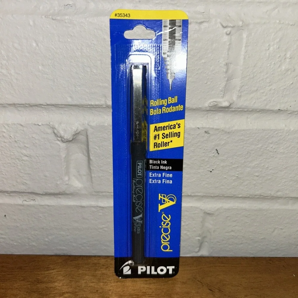NEW Vintage Pilot Precise V5 Extra Fine Point Rolling Ball Pen Black